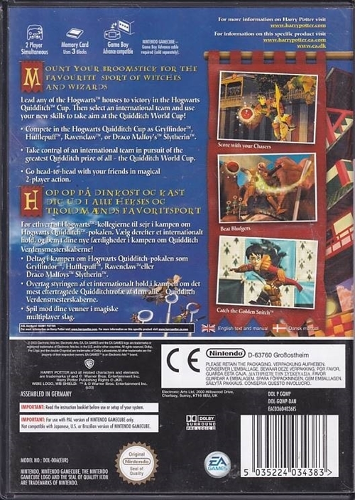 Harry Potter Quidditch World Cup - GameCube (B Grade) (Genbrug)